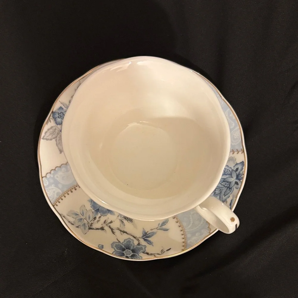 Fanquare Blue Floral Teacup and Saucer Set